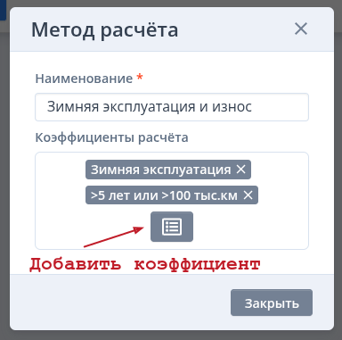 Карточка метода расчёта нормы