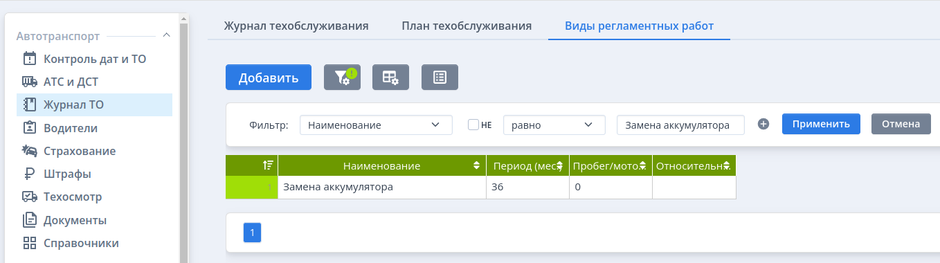 Виды регламентных работ